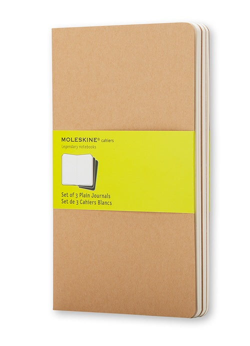 Moleskine Notizheft – 90 × 140 mm – 70 g/m² – Hardcover, perforiert, Einstecktasche – beige, 3 Stück