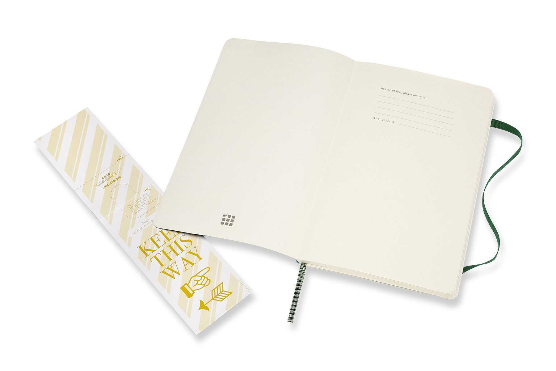 Moleskine Notizbuch A5, liniert, Fadenheftung, Softcover, 192 Seiten, 70 g/m² – grün