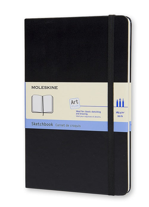 Moleskine Skizzenbuch A5 – Blanko, 165 g/m², Hardcover, Fadenbindung, Schwarz, 104 Seiten