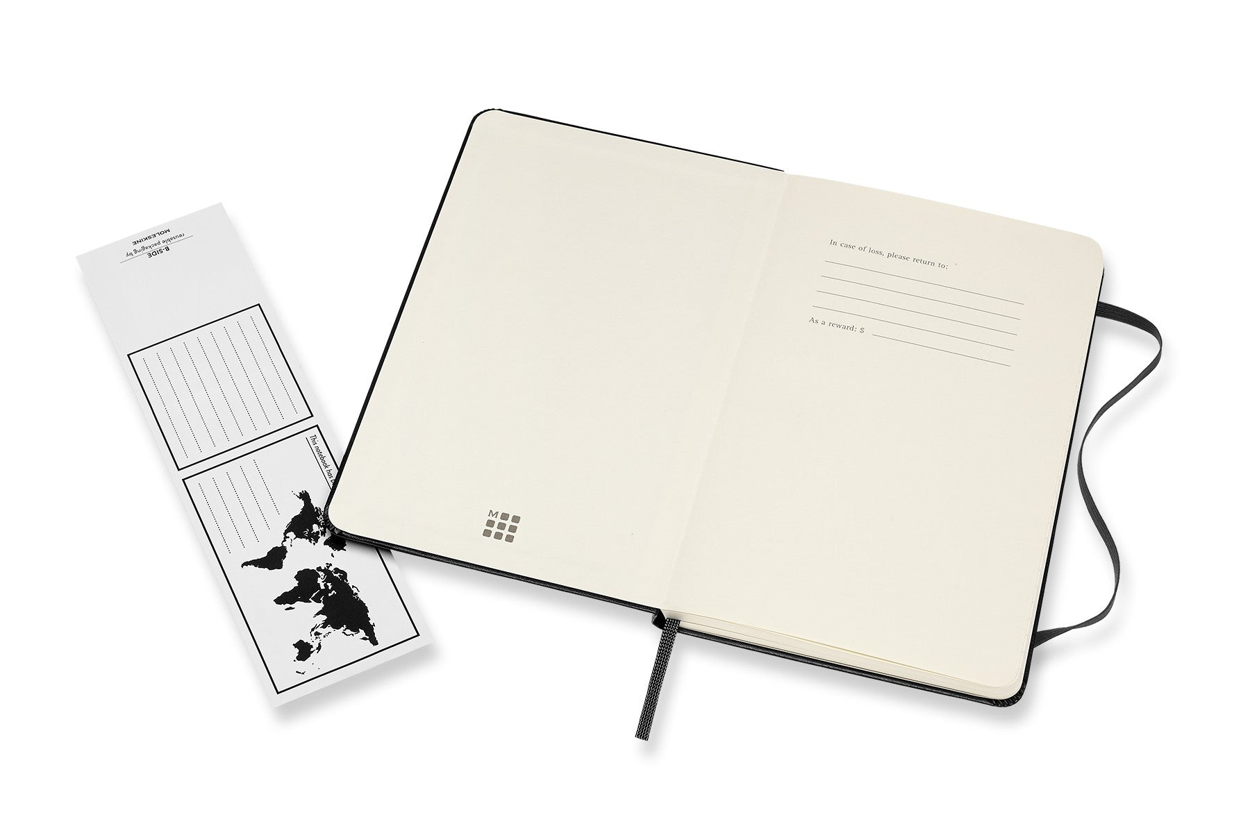 Moleskine Notizbuch – 115 × 180 mm – 70 g/m² – Hardcover, Gummiband, abgerundete Ecken, Schwarz, FSC