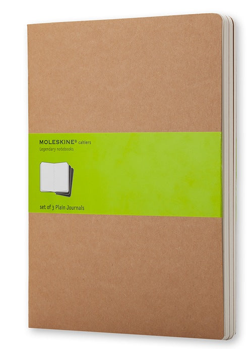 Moleskine Notizheft – 190 × 250 mm – 70 g/m² – Fadenheftung, perforiert, Innentasche – beige – 3 Stück