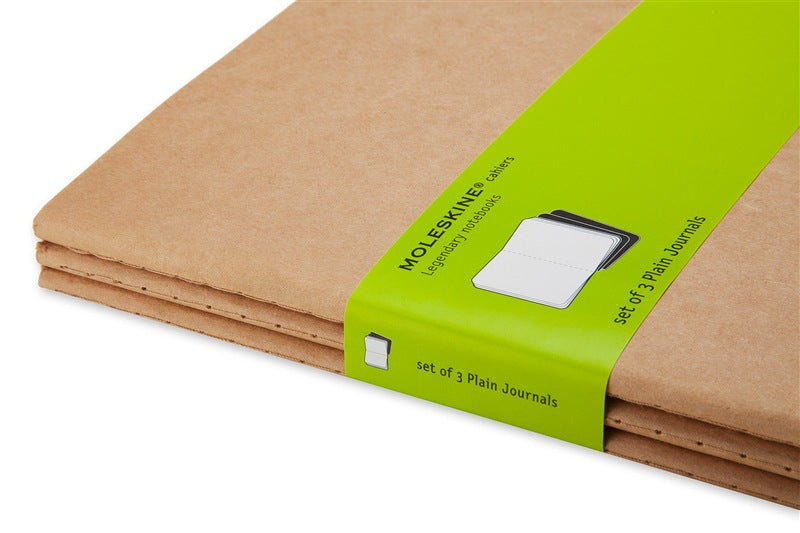 Moleskine Notizheft – 190 × 250 mm – 70 g/m² – Fadenheftung, perforiert, Innentasche – beige – 3 Stück