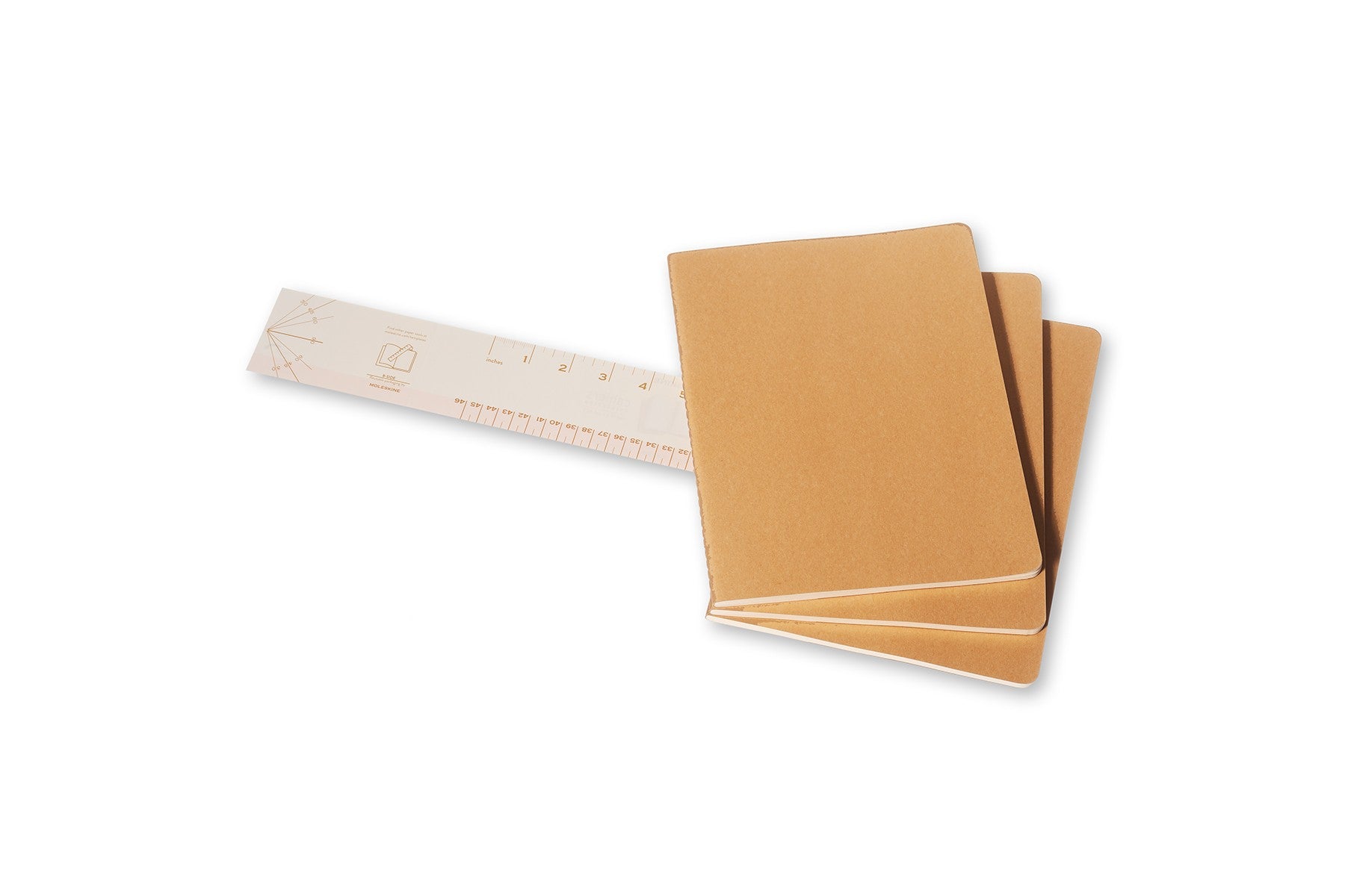 Moleskine Notizheft – 190 × 250 mm – 70 g/m² – Fadenheftung, perforiert, Innentasche – beige – 3 Stück
