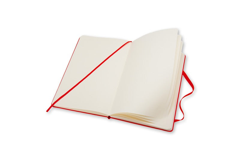 Moleskine Notizbuch – 130 × 210 mm – 240 Blatt – 70 g/m² – Hardcover, Gummiband, Einstecktasche, rot, FSC