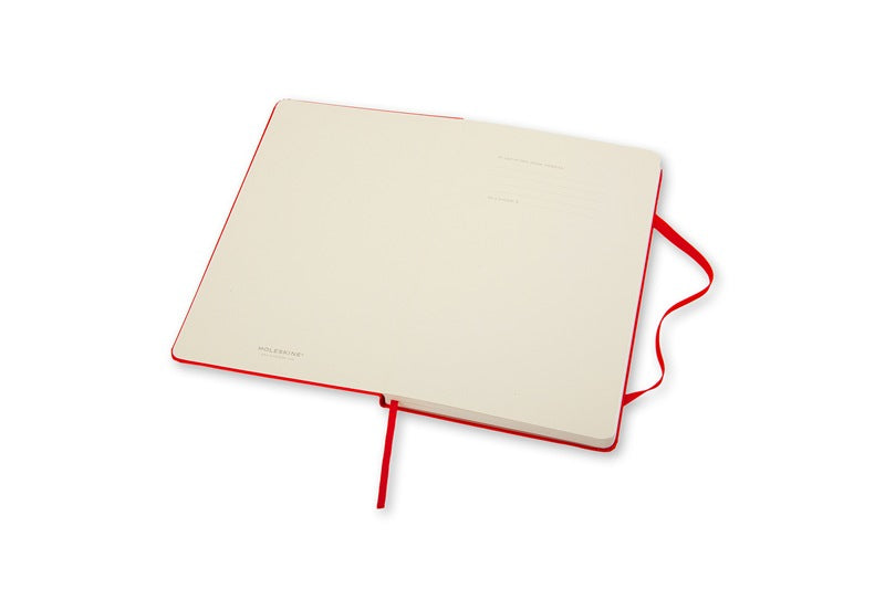 Moleskine Notizbuch – 130 × 210 mm – 240 Blatt – 70 g/m² – Hardcover, Gummiband, Einstecktasche, rot, FSC
