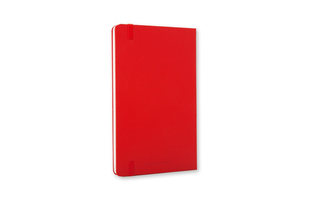 Moleskine Notizbuch – 130 × 210 mm – 240 Blatt – 70 g/m² – Hardcover, Gummiband, Einstecktasche, rot, FSC