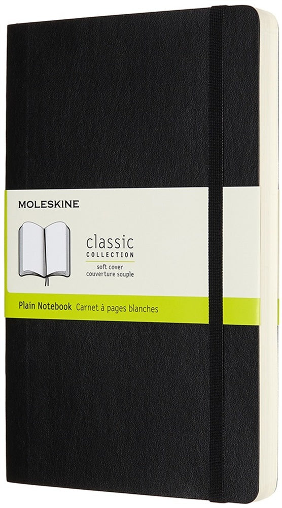 Moleskine Notizbuch A5, blanko, Softcover, 400 Seiten, 70 g/m² – schwarz