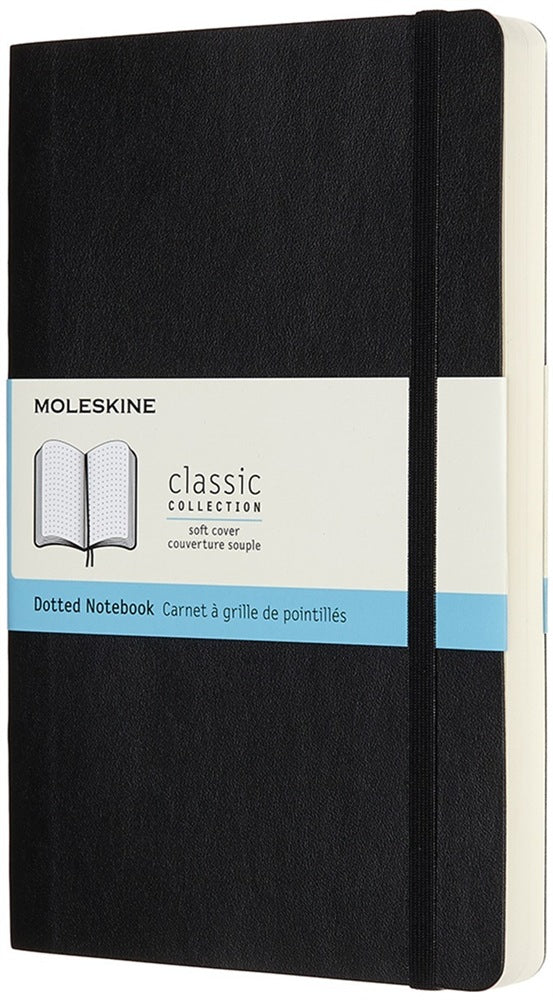 Moleskine Notizbuch – A5 – 400 Seiten – 70 g/m² – Softcover, Gummiband, 2 Lesezeichenbänder, schwarz