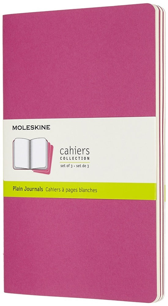 Moleskine Notizheft – 130 × 210 mm – letzte 16 Seiten heraustrennbar, abgerundete Ecken, pink, FSC, 3 Stück