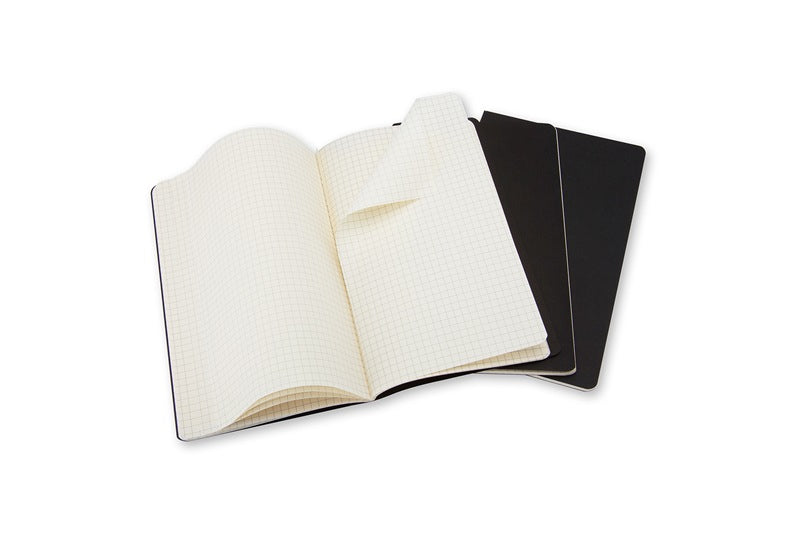 Moleskine Notizheft – 90 × 140 mm – 70 g/m² – Fadenheftung, heraustrennbar, Innentasche, schwarz, 3 Stück