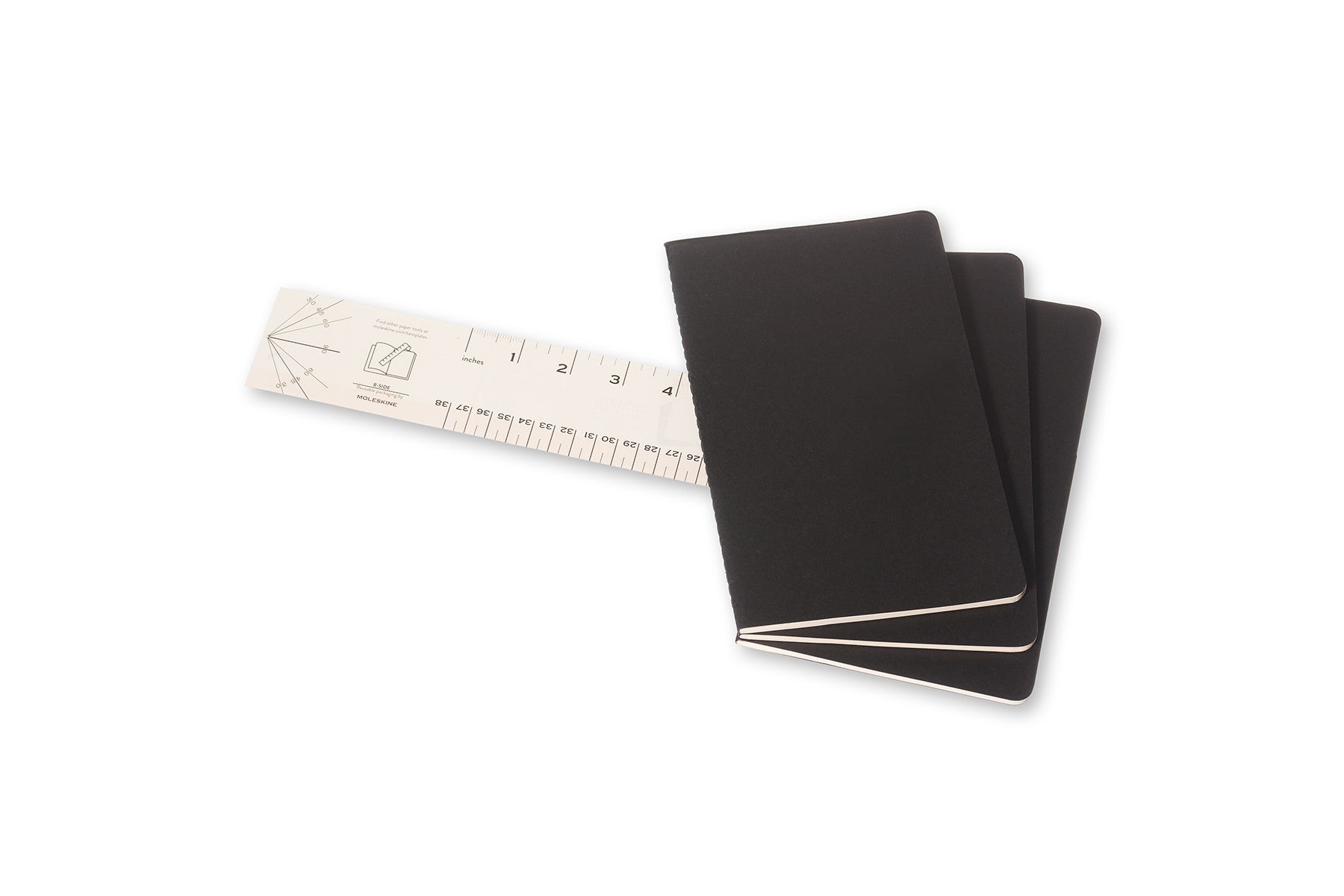Moleskine Cahier Notizheft – 130 × 210 mm – kariert – 80 Blatt – Fadenheftung, Innentasche, schwarz, 3 Stück