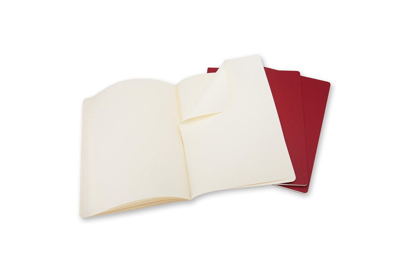 Moleskine Cahier XL Notizheft – 250 × 190 mm – blanko – Fadenheftung, perforiert, Innentasche, rot