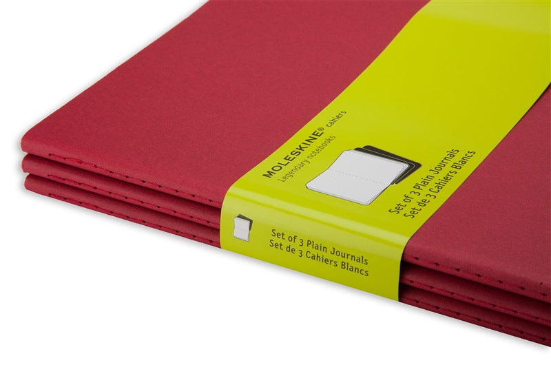Moleskine Cahier XL Notizheft – 250 × 190 mm – blanko – Fadenheftung, perforiert, Innentasche, rot