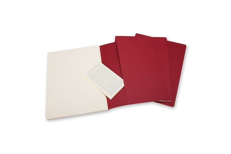 Moleskine Cahier XL Notizheft – 250 × 190 mm – blanko – Fadenheftung, perforiert, Innentasche, rot