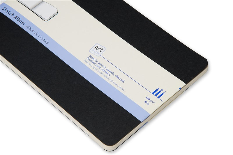 Moleskine Skizzenbuch, 13 × 21 cm, 120 g/m², 88 Seiten, schwarz, säurefrei