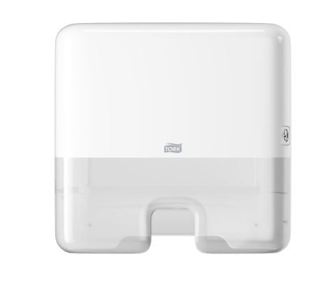Tork Falthandtuchspender Xpress Mini – für Multifold-Handtücher, Kunststoff, weiss, 302 × 295 × 101 mm