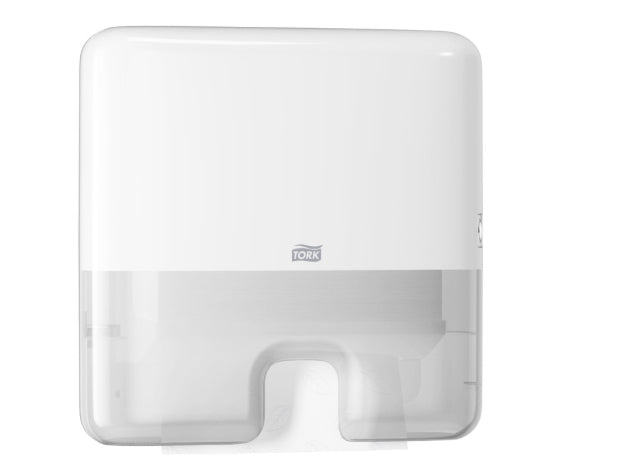 Tork Falthandtuchspender Xpress Mini – für Multifold-Handtücher, Kunststoff, weiss, 302 × 295 × 101 mm