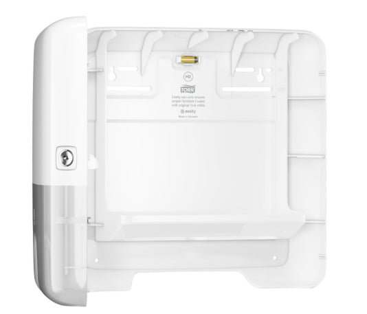 Tork Falthandtuchspender Xpress Mini – für Multifold-Handtücher, Kunststoff, weiss, 302 × 295 × 101 mm