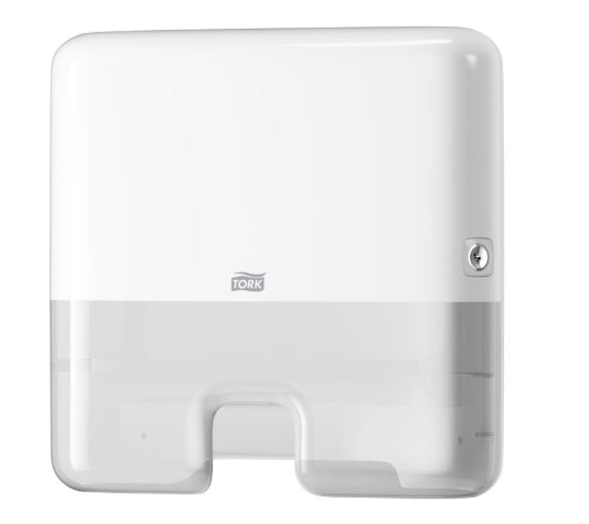 Tork Falthandtuchspender Xpress Mini – für Multifold-Handtücher, Kunststoff, weiss, 302 × 295 × 101 mm
