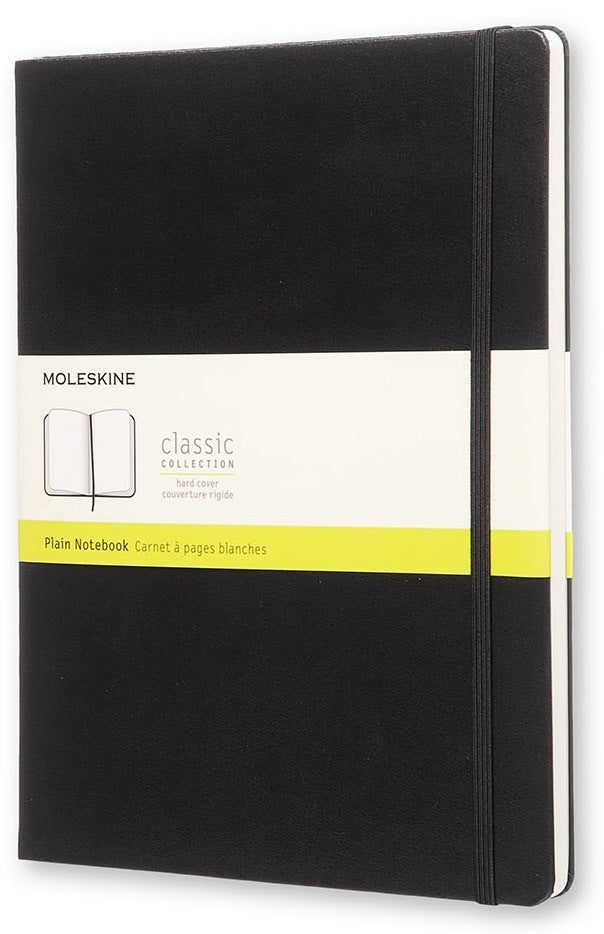Moleskine Notizbuch, 190 × 250 mm, blanko, Fadenheftung, Hardcover, 192 Seiten, 70 g/m² – schwarz