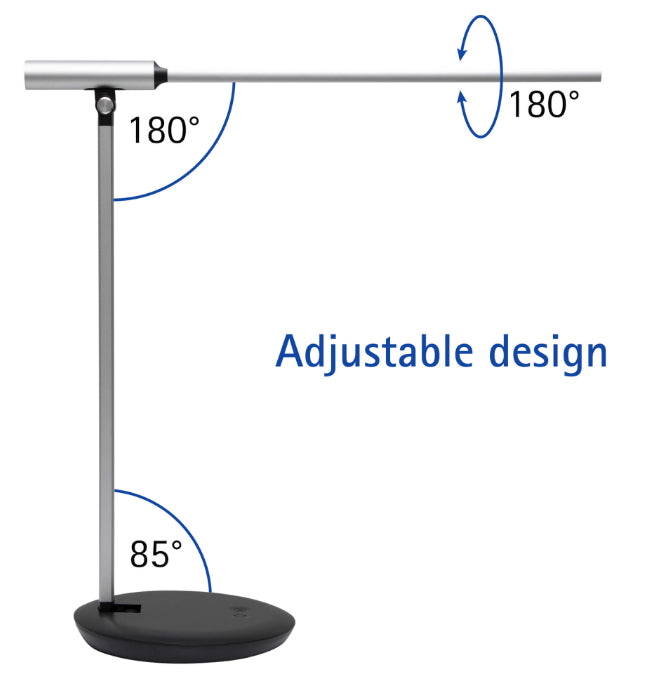 MAUL LED Tischleuchte Rubia Colour Vario – USB, dimmbar – 3000–6000 K – 340 lm 6 W – Silber, Aluminium