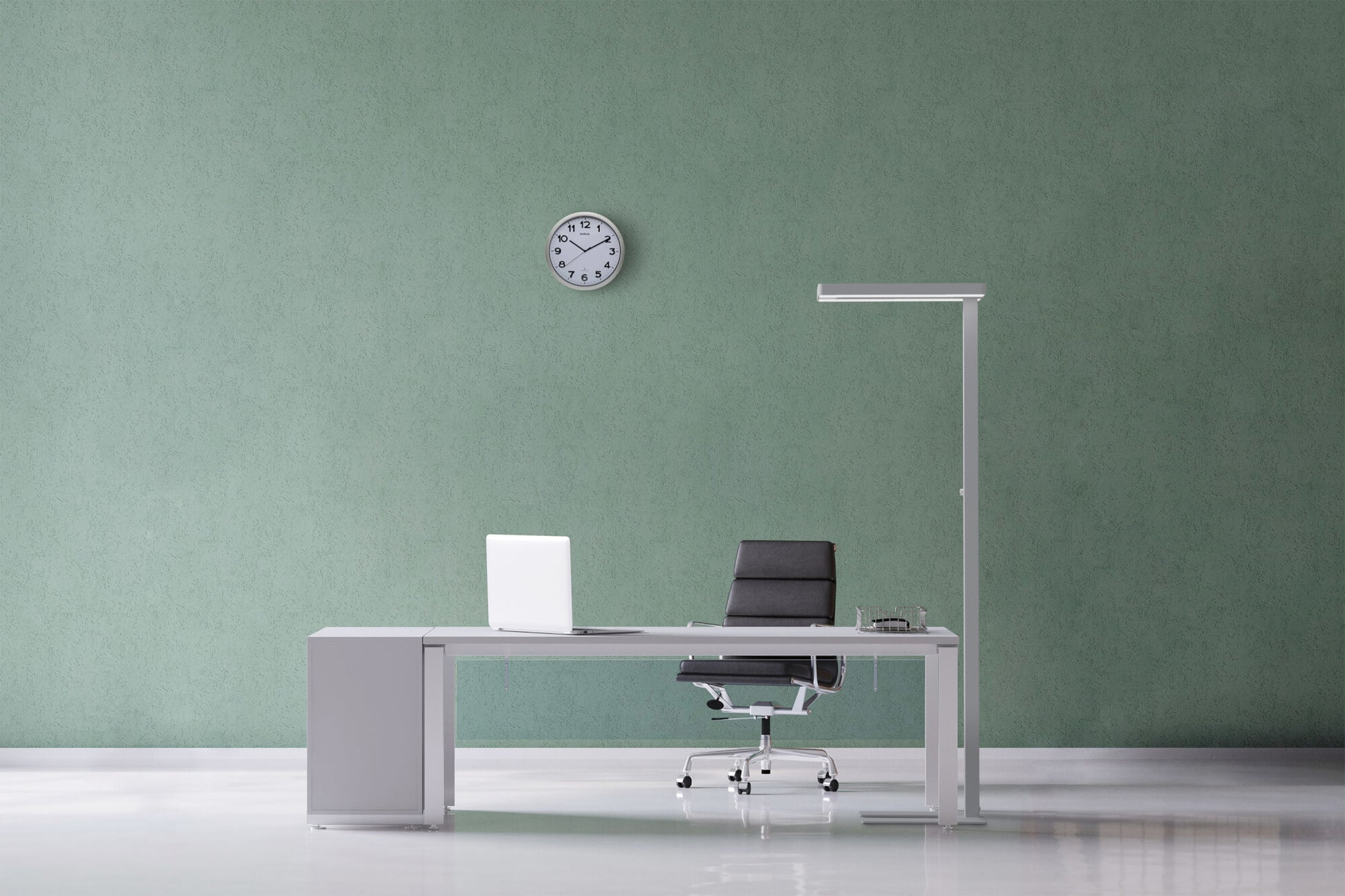 MAUL LED-Stehleuchte Javal – dimmbar – 4000 K – 13'060 lm 68 W – Silber, Aluminium