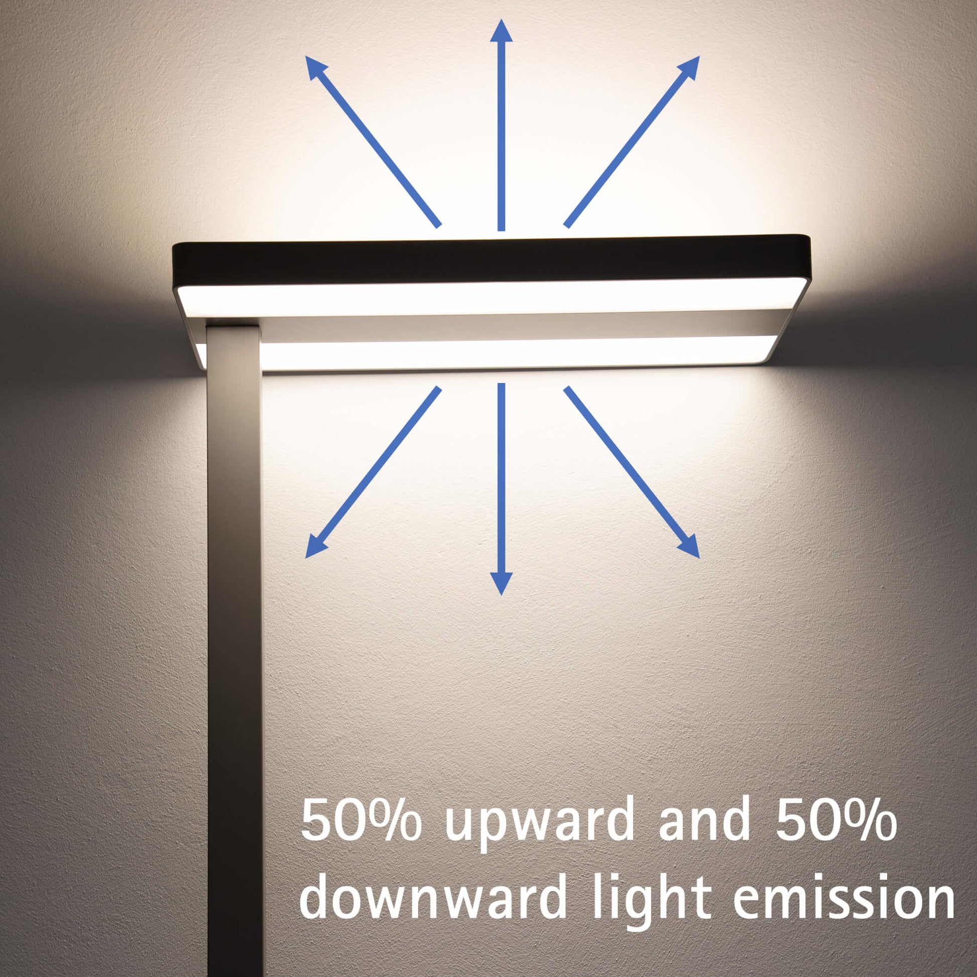 MAUL LED-Stehleuchte Javal – dimmbar – 4000 K – 13'060 lm 68 W – Silber, Aluminium