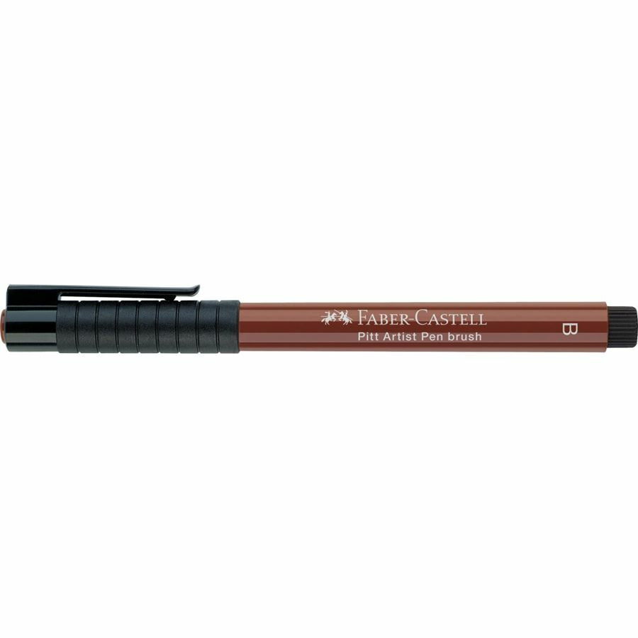 Faber-Castell Pitt Artist Pen Brush – Pinselspitze, 2,5 mm, pigmentiert, wasserfest, Caput Mortuum