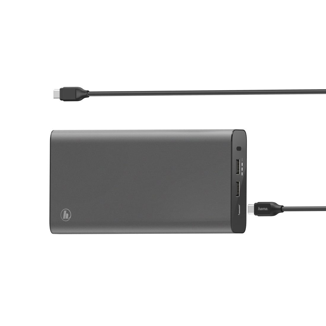 Hama Powerbank 26800 mAh, PD 60 W, 2× USB-A, 1× USB-C, für Smartphones, Tablets, Notebooks, Anthrazit