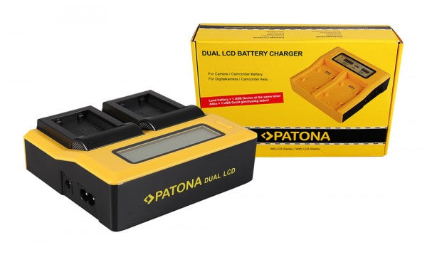 PATONA 7580 Akkulader – für Sony NP-FW50 (z. B. NEX A33, NEX A55, NEX3) und andere – 2-fach, AC – Schwarz