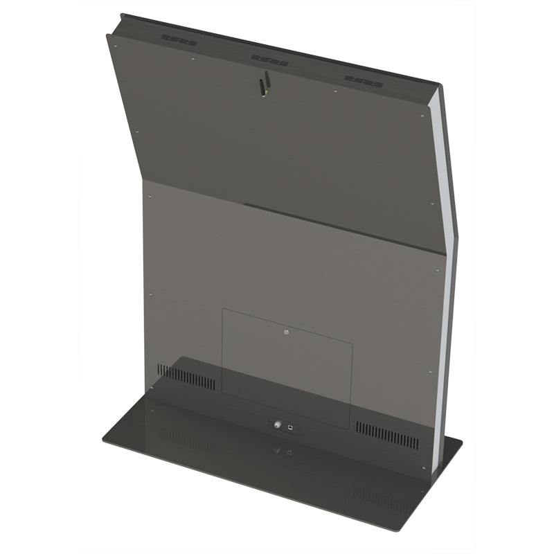 Hagor Bodenständer – 55" – VESA 200×200–600×400, Diebstahlsicherung – vis-it Welcome, Anthrazitgrau