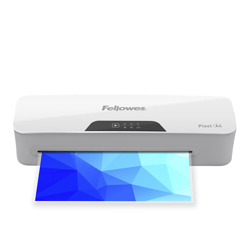 Fellowes Pixel Laminiergerät A4 – Kaltlaminierer, bis 125 µm, 2 Rollen, 300 mm/min, weiss/grau