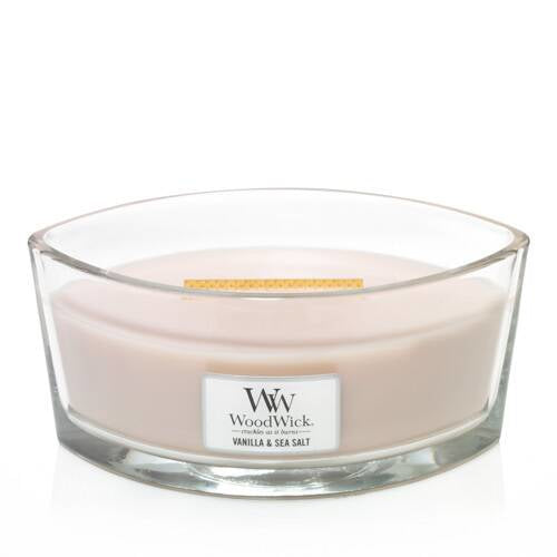 WoodWick Duftkerze – Vanille & Meersalz – Ø 19,1 × 9,2 cm