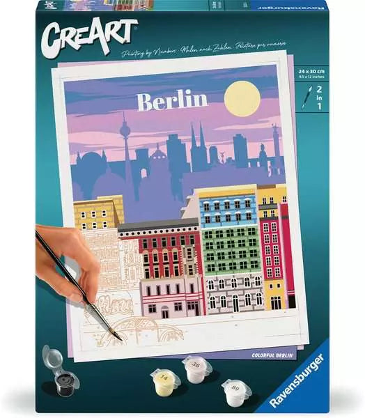 Ravensburger CreArt – Malen-nach-Zahlen-Set – Colorful Berlin – 24 × 30 cm – ab 12 Jahren