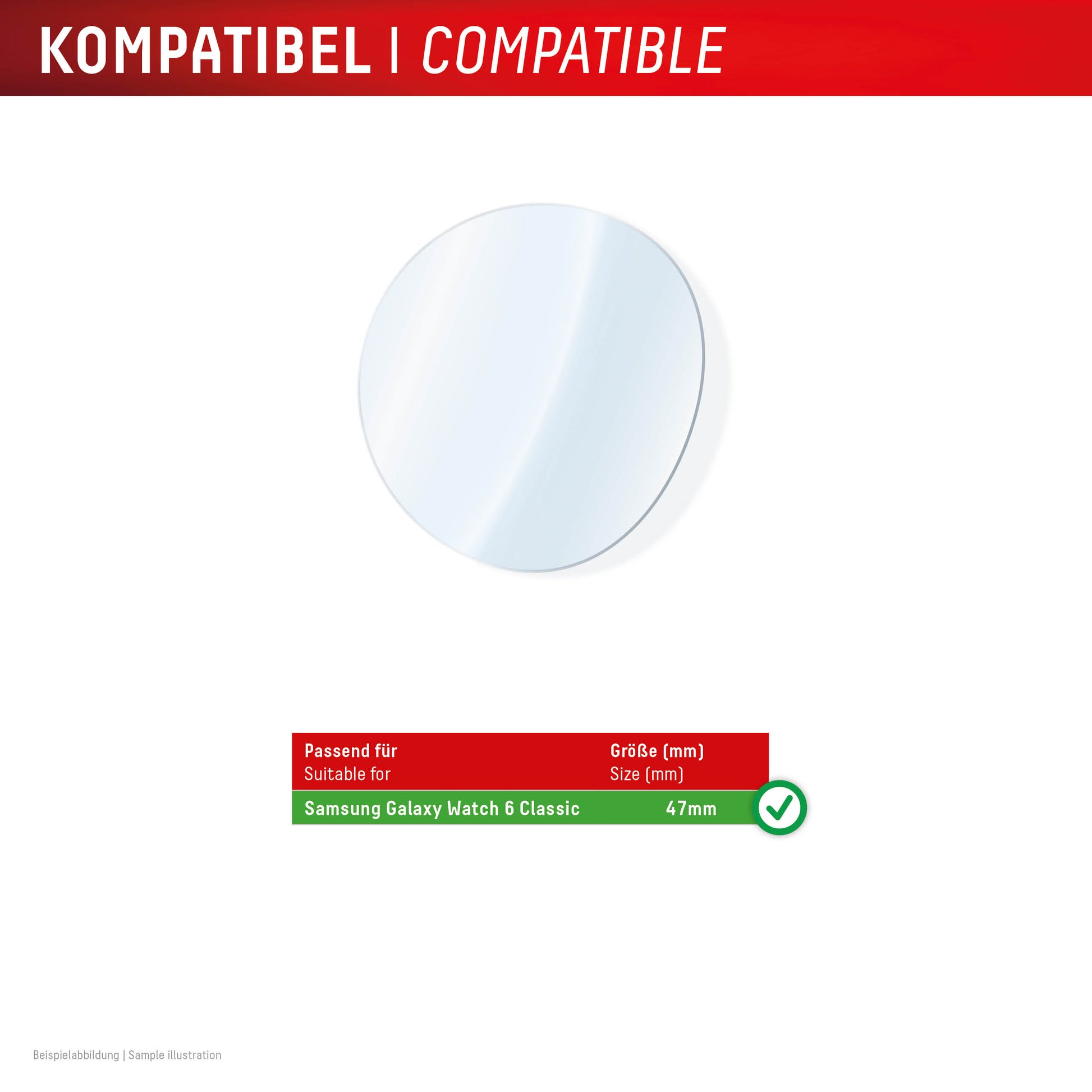 Displex Galaxy Watch 6 Classic 47 mm – Gehärtetes Glas, Transparent, für Samsung