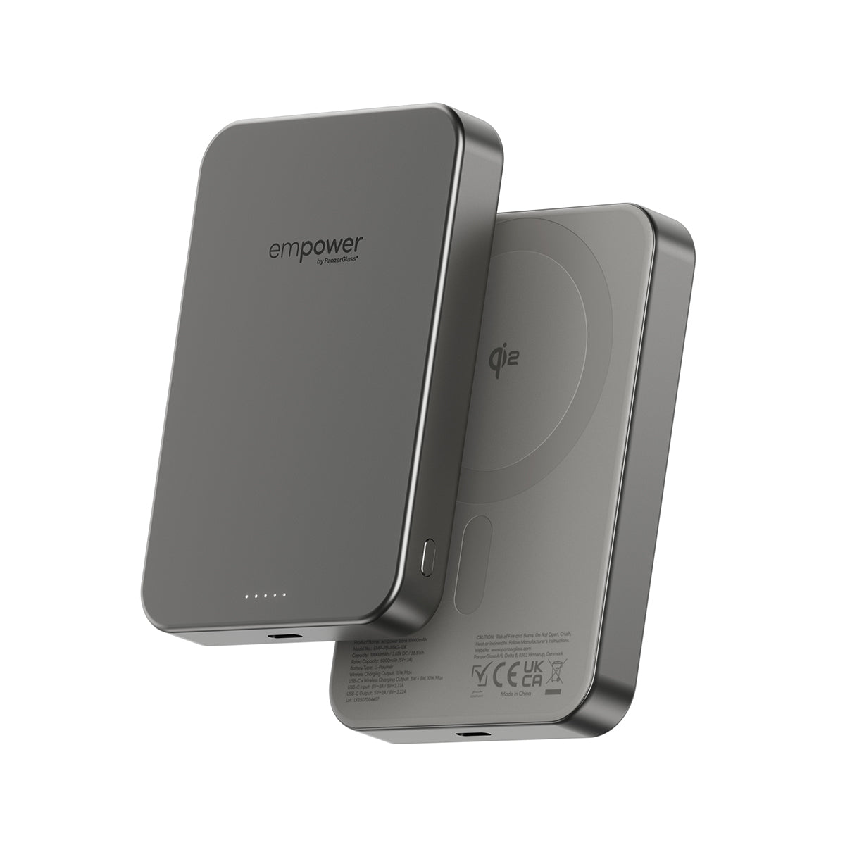 PanzerGlass MagSafe Powerbank 10000 mAh, PD 20 W, 1× USB-C, für iPhone (MagSafe), Titanium