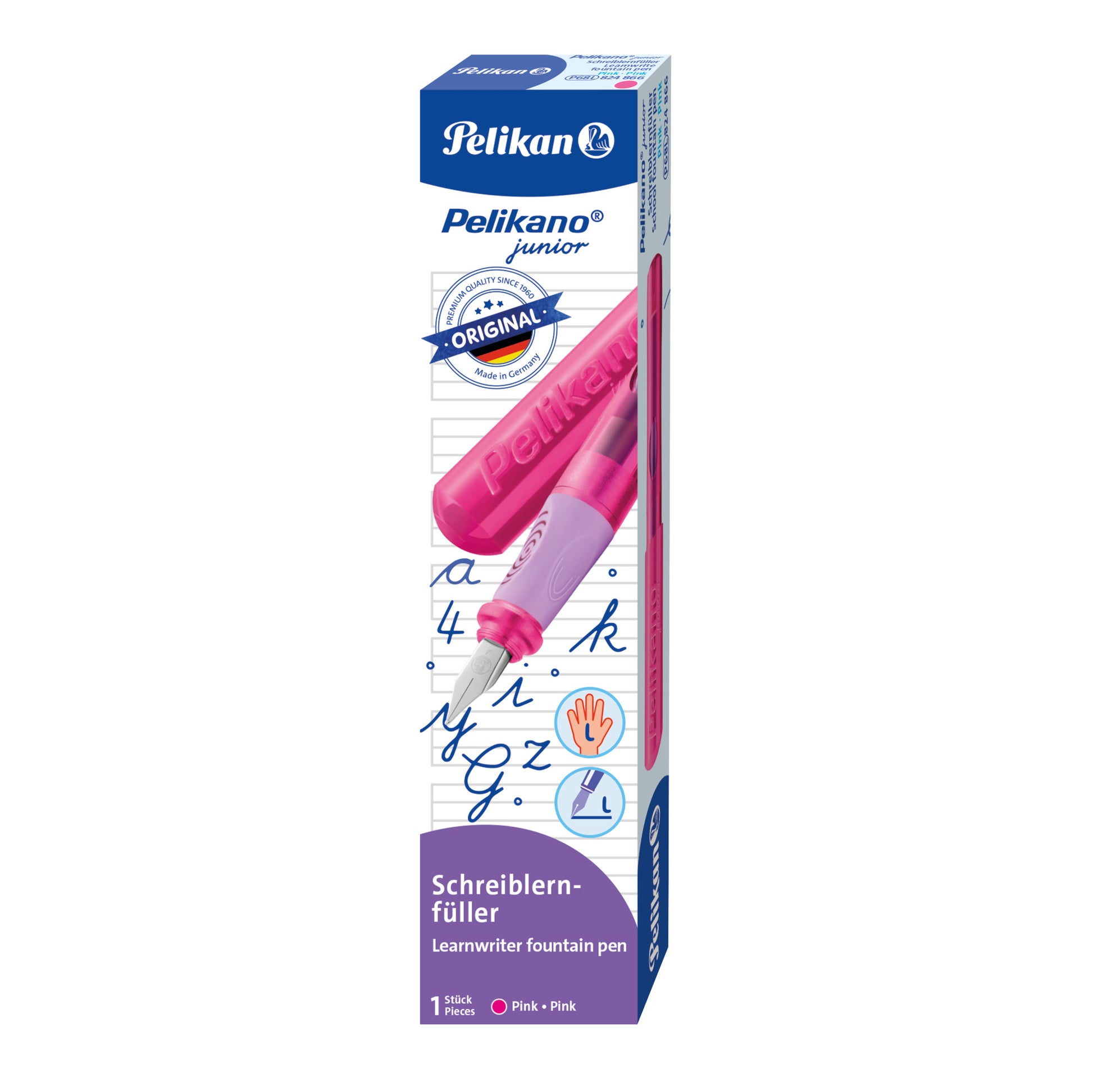 Pelikano junior – Füllfederhalter – L, für Linkshänder – pink