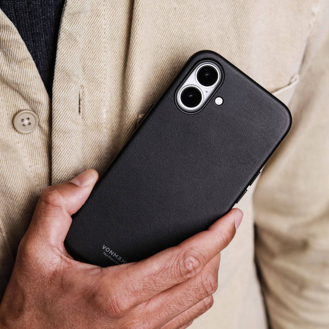 Vonmählen Backcover Like Leather – für Apple iPhone 17 – schwarz – Kunstleder