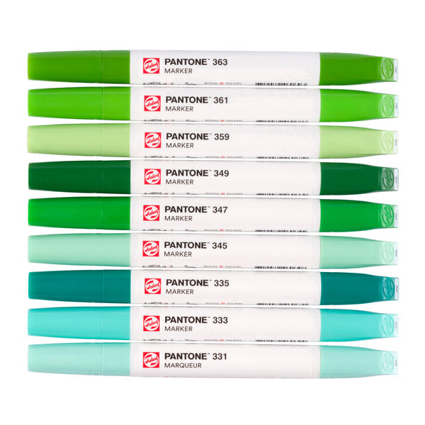 Talens Non-Permanent-Marker Pantone – grün – 9er-Set