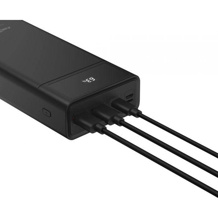 Ansmann Powerbank 24000 mAh, PD 22,5 W, 1× USB-C, 2× USB-A, mit LED-Display, für Smartphones, schwarz