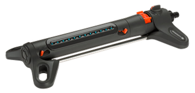 Gardena Viereckregner AquaZoom S – 3–15 m Reichweite, 150 m² Abdeckung, anpassbare Flusskontrolle, schwarz