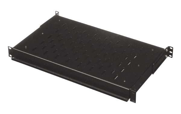 Conteg 19" Ausziehbarer Fachboden – 19" Rack, 1U, 25 kg, 435×250 mm, Schwarz
