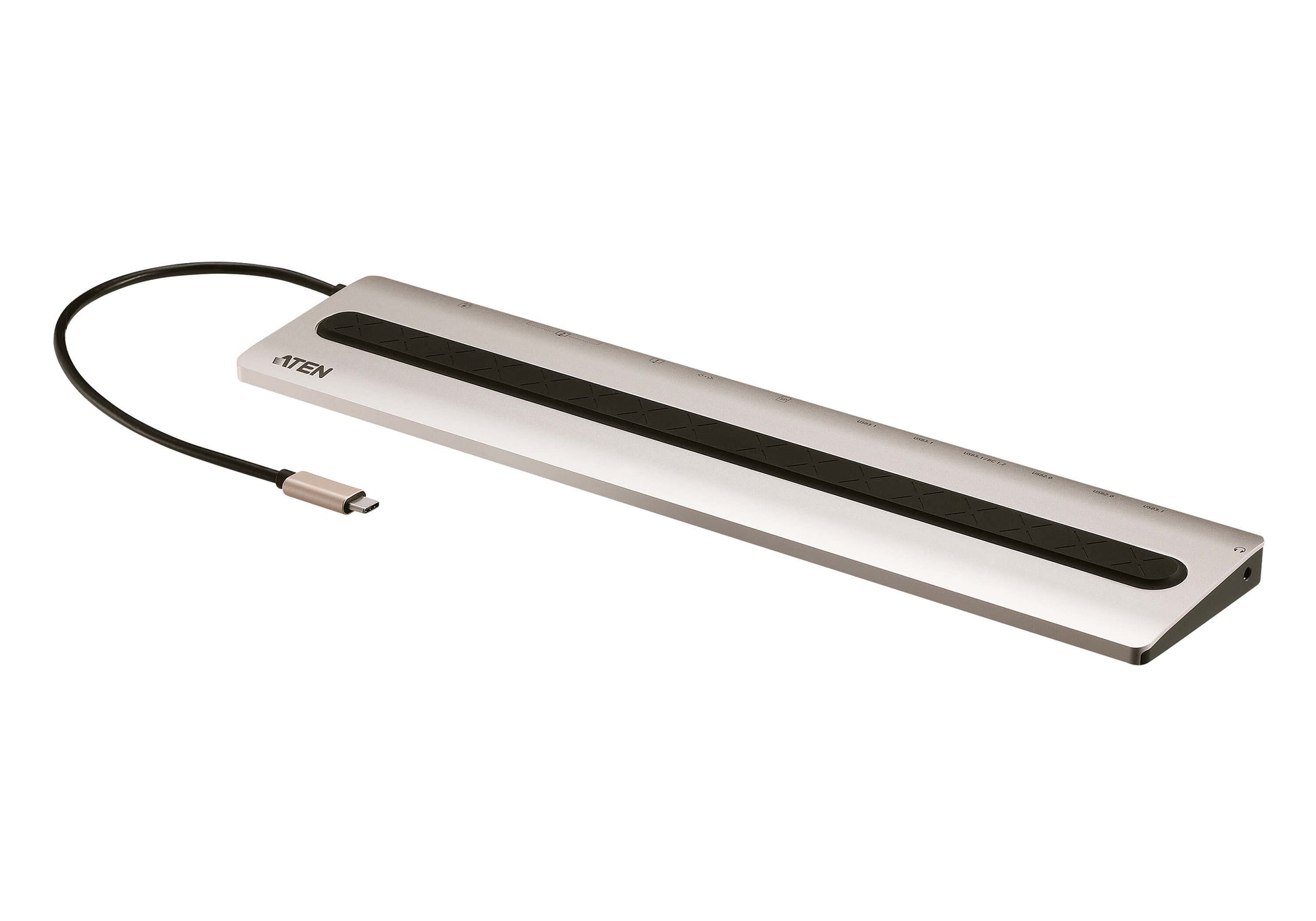 ATEN UH3237 Multiport-Adapter – USB-C, 2× HDMI, 1× VGA, 5× USB-A, 1× USB-C, 85 W PD, GbE, SD/microSD