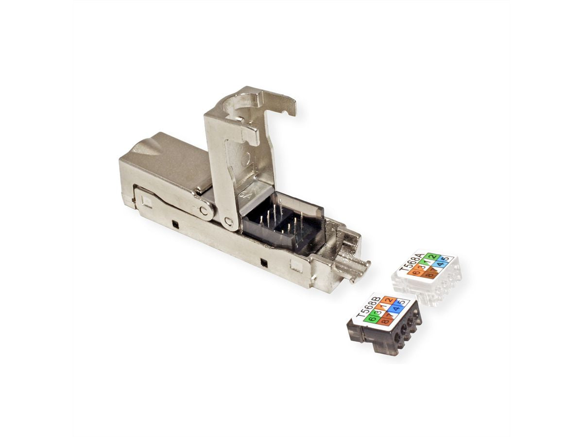 VALUE 26.99.0380 RJ-45-Kupplung – Cat6a, S/UTP (STP), AWG 22, Silber
