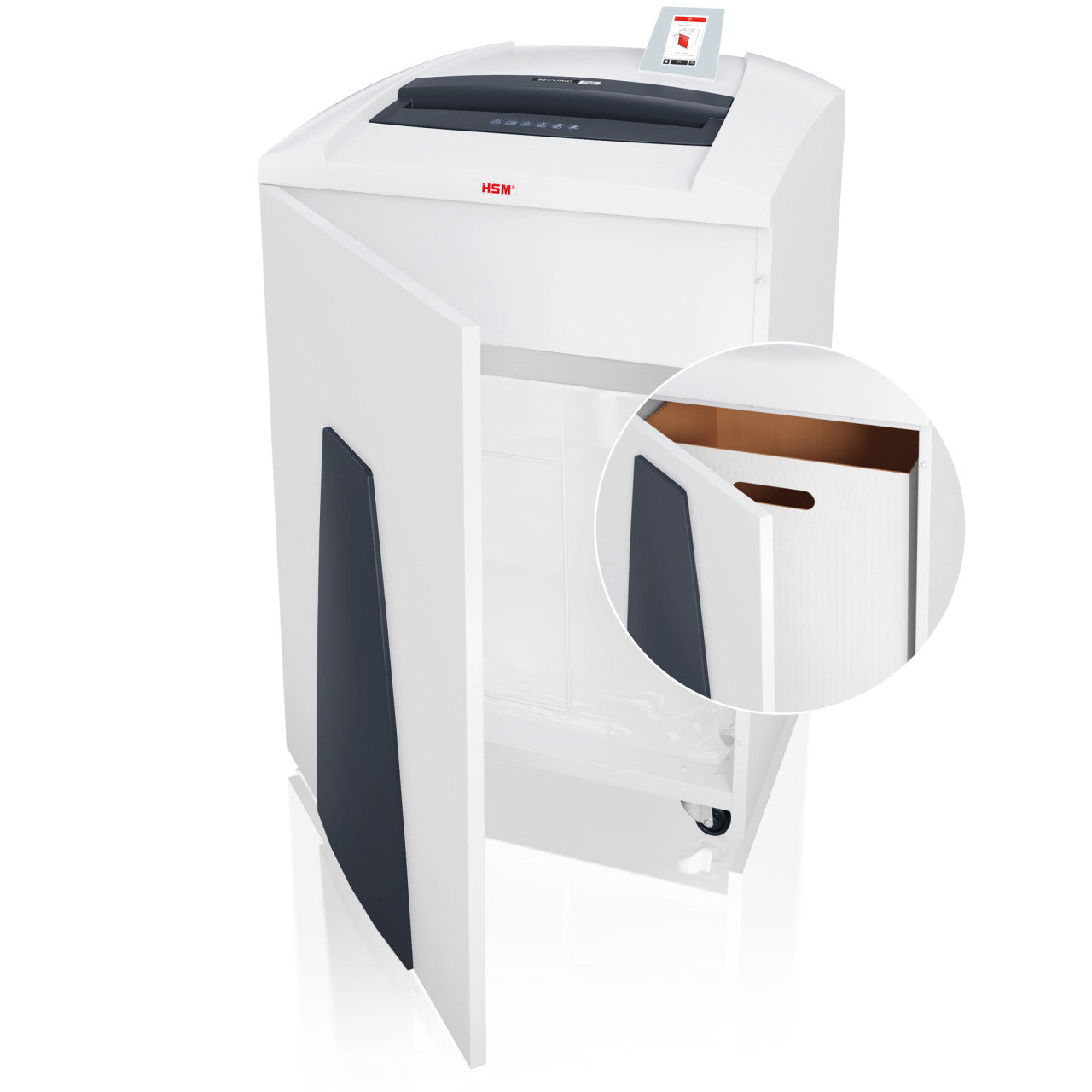 HSM Securio P44i – Aktenvernichter, DIN P-2, Streifenschnitt 5,8 mm, 77–79 Blatt, 205 l
