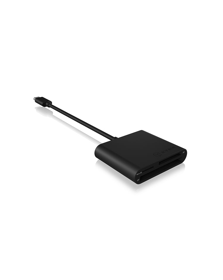 ICY BOX IB-CR301-C3 Kartenleser – CF/SD/microSD, 3 Slots, USB 3.2 Gen 1 (5 Gbit/s, USB-C), Schwarz