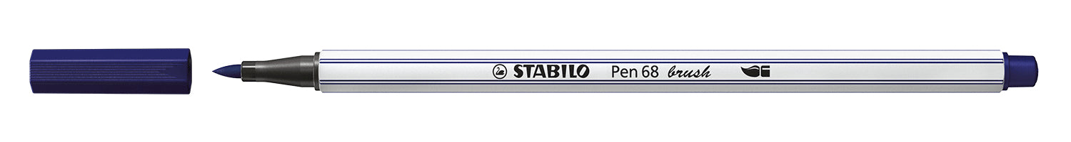 STABILO Pen 68 Brush Filzstift – Pinselspitze, wasserbasiert, Preussischblau