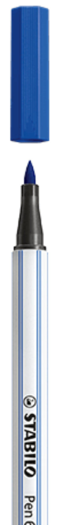 STABILO Pen 68 Brush Filzstift – Pinselspitze, 1 mm, wasservermalbar, Ultramarinblau