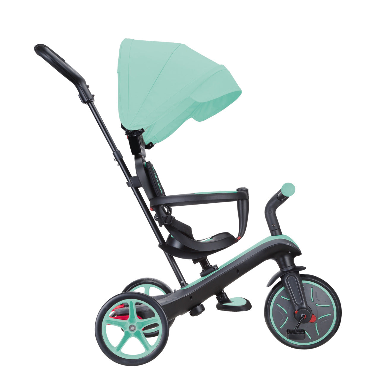 Globber Explorer 4-in-1 Dreirad – Gurt, Schiebestange, verstellbarer Sitz – ab 10 Monaten
