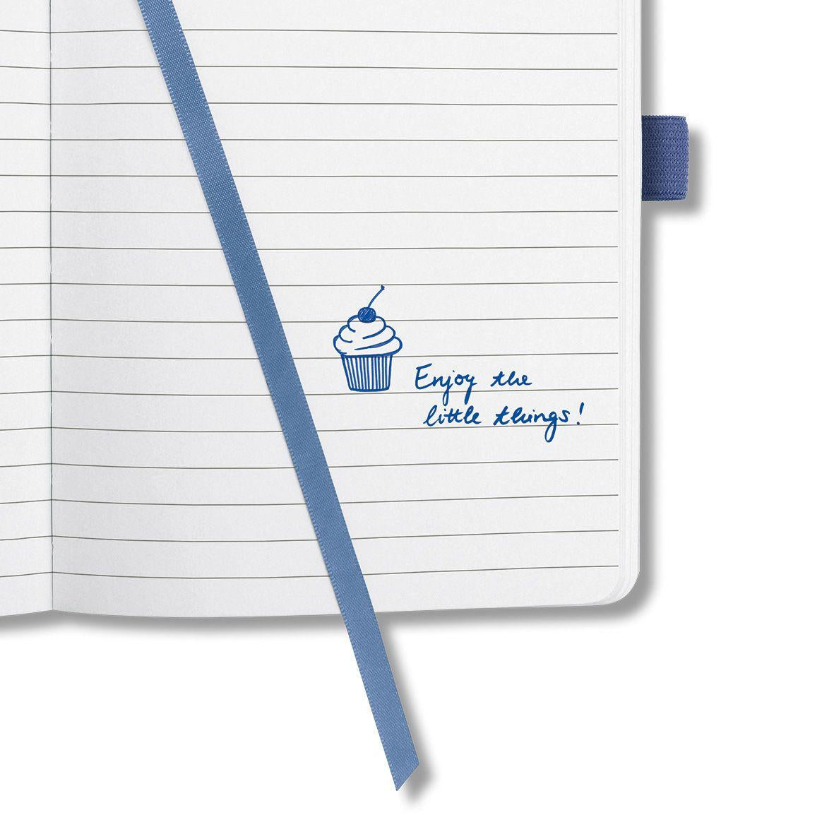 Sigel Notizbuch JOLIE Flair, A6, liniert, Fadenheftung, Karton, 174 Seiten, perforiert, 80 g/m² – Indigo